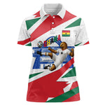 Personalized Ghana Soccer Eagle Women Polo Shirt Ghana Flag Kente - Black Stars Football Stadium Graphic