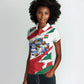 Personalized Ghana Soccer Eagle Women Polo Shirt Ghana Flag Kente - Black Stars Football Stadium Graphic