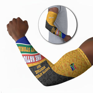 Personalized South Africa Heritage Day Arm Sleeves One Nation Many Stories Geometric Flag Pattern