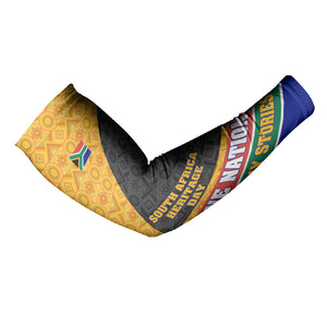 Personalized South Africa Heritage Day Arm Sleeves One Nation Many Stories Geometric Flag Pattern
