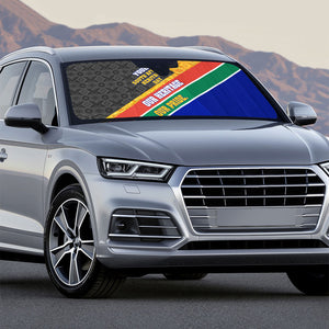 Personalized South Africa Heritage Day Auto Sun Shade One Nation Many Stories Geometric Flag Pattern