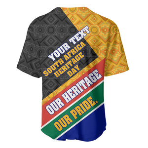 Personalized South Africa Heritage Day Baseball Jersey One Nation Many Stories Geometric Flag Pattern