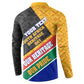 Personalized South Africa Heritage Day Button Sweatshirt One Nation Many Stories Geometric Flag Pattern