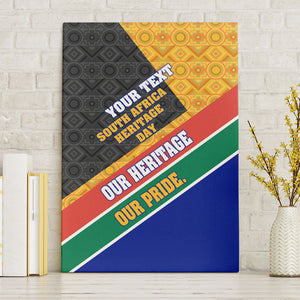 Personalized South Africa Heritage Day Canvas Wall Art One Nation Many Stories Geometric Flag Pattern