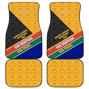 Personalized South Africa Heritage Day Car Mats One Nation Many Stories Geometric Flag Pattern