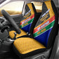 Personalized South Africa Heritage Day Car Seat Cover One Nation Many Stories Geometric Flag Pattern