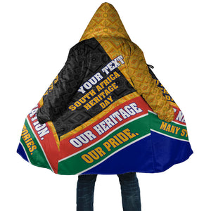 Personalized South Africa Heritage Day Cloak One Nation Many Stories Geometric Flag Pattern