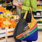 Personalized South Africa Heritage Day Grocery Bag One Nation Many Stories Geometric Flag Pattern