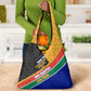 Personalized South Africa Heritage Day Grocery Bag One Nation Many Stories Geometric Flag Pattern