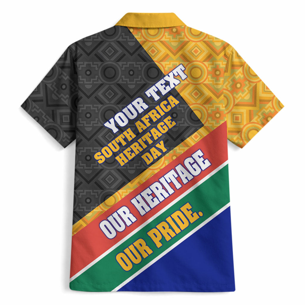 Personalized South Africa Heritage Day Hawaiian Shirt One Nation Many Stories Geometric Flag Pattern