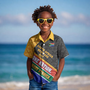 Personalized South Africa Heritage Day Kid Hawaiian Shirt One Nation Many Stories Geometric Flag Pattern