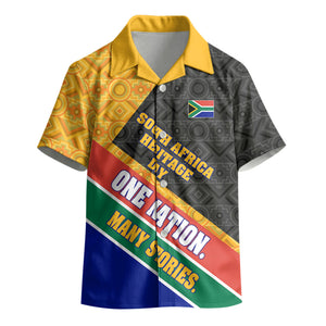 Personalized South Africa Heritage Day Kid Hawaiian Shirt One Nation Many Stories Geometric Flag Pattern