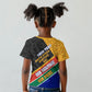 Personalized South Africa Heritage Day Kid T shirt One Nation Many Stories Geometric Flag Pattern