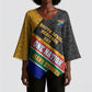 Personalized South Africa Heritage Day Kimono Sleeve Blouse One Nation Many Stories Geometric Flag Pattern