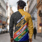 Personalized South Africa Heritage Day Long Sleeve Button Shirt One Nation Many Stories Geometric Flag Pattern
