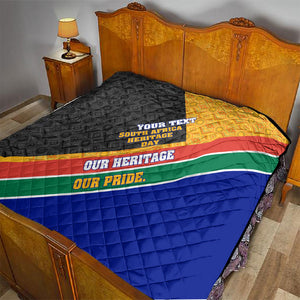 Personalized South Africa Heritage Day Quilt One Nation Many Stories Geometric Flag Pattern