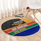 Personalized South Africa Heritage Day Round Carpet One Nation Many Stories Geometric Flag Pattern