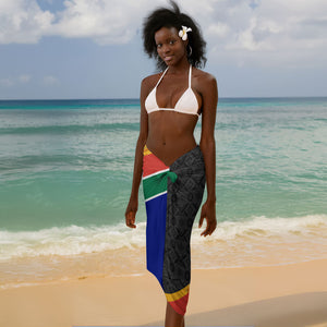 Personalized South Africa Heritage Day Sarong One Nation Many Stories Geometric Flag Pattern