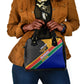 Personalized South Africa Heritage Day Shoulder Handbag One Nation Many Stories Geometric Flag Pattern