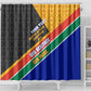 Personalized South Africa Heritage Day Shower Curtain One Nation Many Stories Geometric Flag Pattern