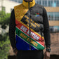 Personalized South Africa Heritage Day Sleeveless Puffer Jacket One Nation Many Stories Geometric Flag Pattern