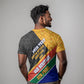 Personalized South Africa Heritage Day T shirt One Nation Many Stories Geometric Flag Pattern
