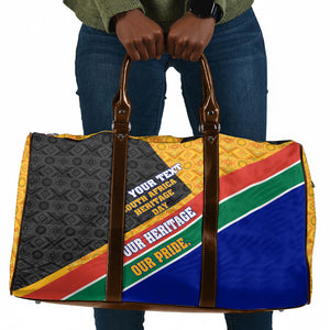 Personalized South Africa Heritage Day Travel Bag One Nation Many Stories Geometric Flag Pattern