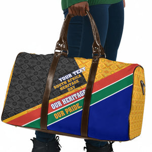Personalized South Africa Heritage Day Travel Bag One Nation Many Stories Geometric Flag Pattern
