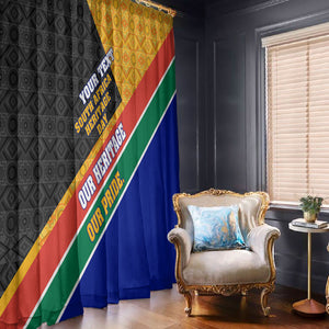 Personalized South Africa Heritage Day Window Curtain One Nation Many Stories Geometric Flag Pattern