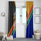 Personalized South Africa Heritage Day Window Curtain One Nation Many Stories Geometric Flag Pattern
