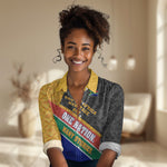 Personalized South Africa Heritage Day Women Casual Shirt One Nation Many Stories Geometric Flag Pattern