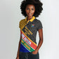 Personalized South Africa Heritage Day Women Polo Shirt One Nation Many Stories Geometric Flag Pattern