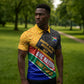 Personalized South Africa Heritage Day Zipper Polo Shirt One Nation Many Stories Geometric Flag Pattern