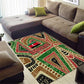 Darfur Sudan Area Rug Red Green Beige Tribal Pattern - African Pride