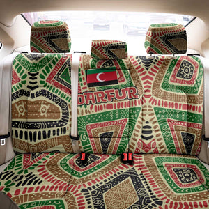 Darfur Sudan Back Car Seat Cover Red Green Beige Tribal Pattern - African Pride
