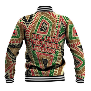 Darfur Sudan Baseball Jacket Red Green Beige Tribal Pattern - African Pride