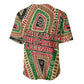 Darfur Sudan Baseball Jersey Red Green Beige Tribal Pattern - African Pride