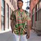 Darfur Sudan Baseball Jersey Red Green Beige Tribal Pattern - African Pride