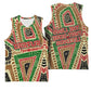 Darfur Sudan Basketball Jersey Red Green Beige Tribal Pattern - African Pride
