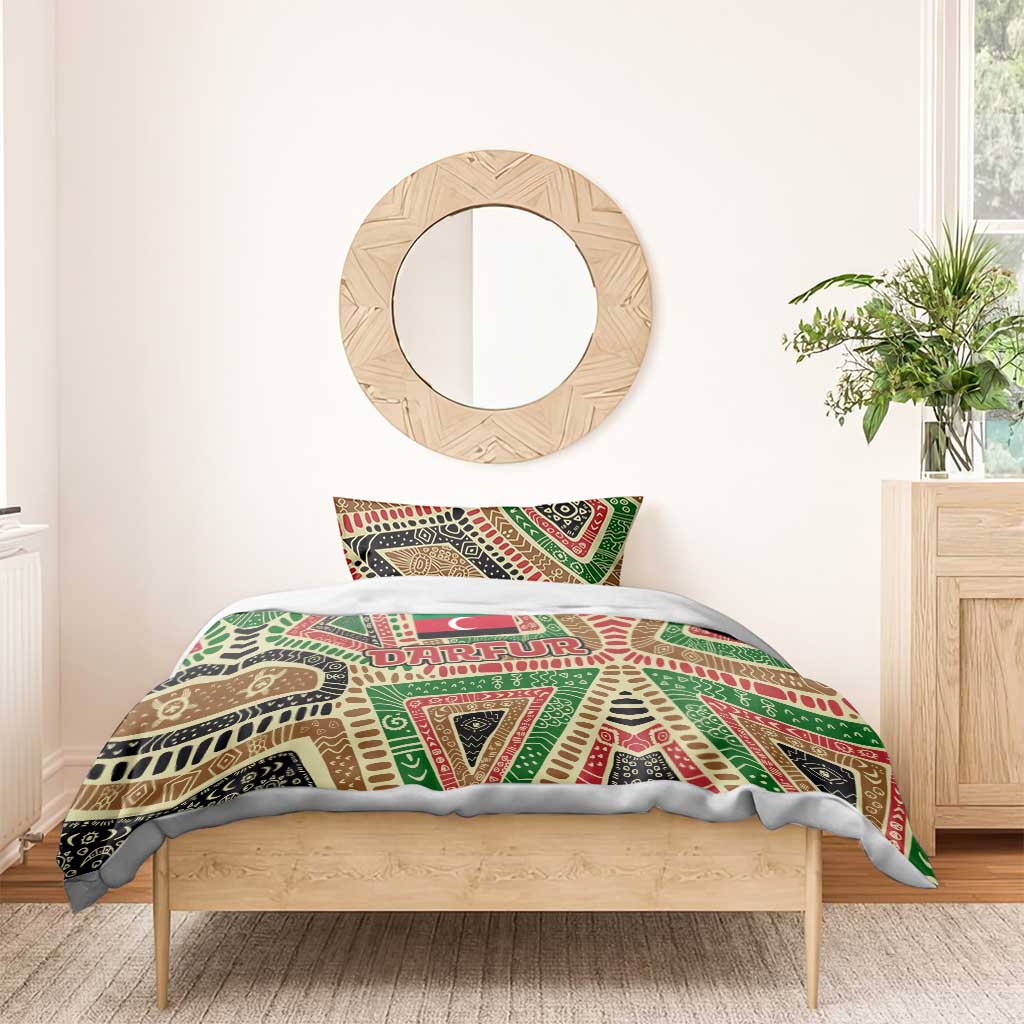 Darfur Sudan Bedding Set Red Green Beige Tribal Pattern - African Pride