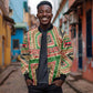 Darfur Sudan Bomber Jacket Red Green Beige Tribal Pattern - African Pride