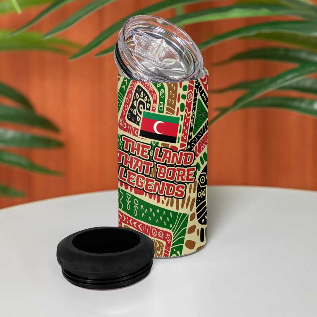 Darfur Sudan 4 in 1 Can Cooler Tumbler Red Green Beige Tribal Pattern - African Pride