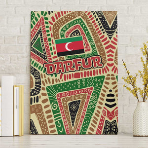 Darfur Sudan Canvas Wall Art Red Green Beige Tribal Pattern - African Pride