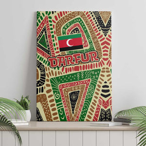 Darfur Sudan Canvas Wall Art Red Green Beige Tribal Pattern - African Pride