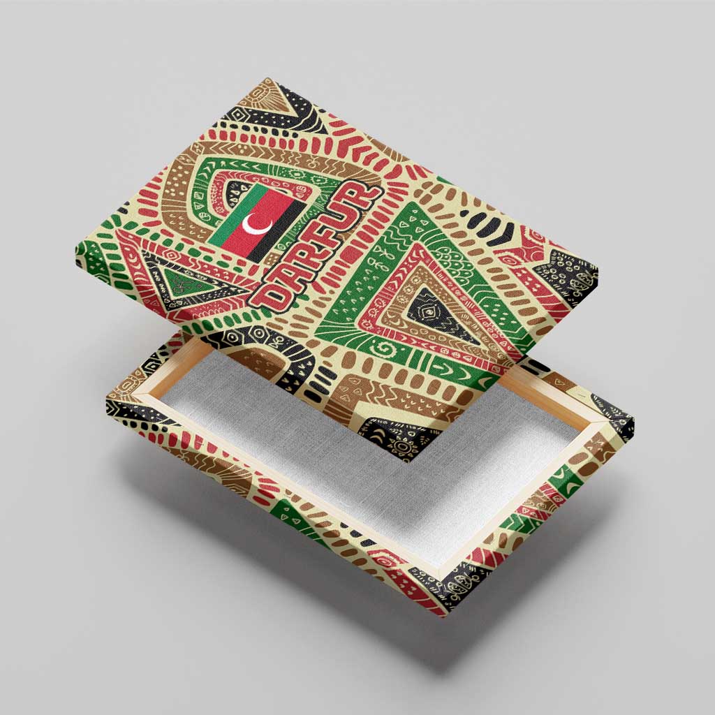 Darfur Sudan Canvas Wall Art Red Green Beige Tribal Pattern - African Pride