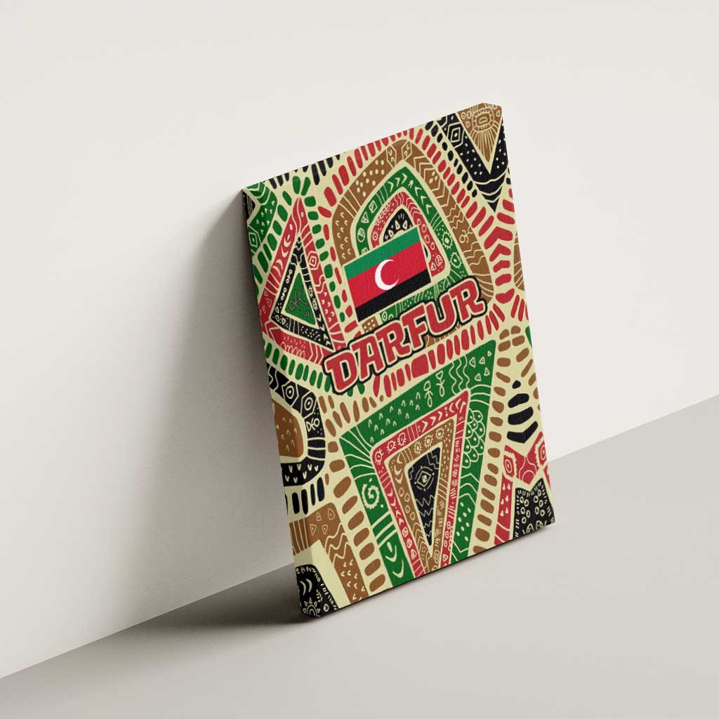 Darfur Sudan Canvas Wall Art Red Green Beige Tribal Pattern - African Pride