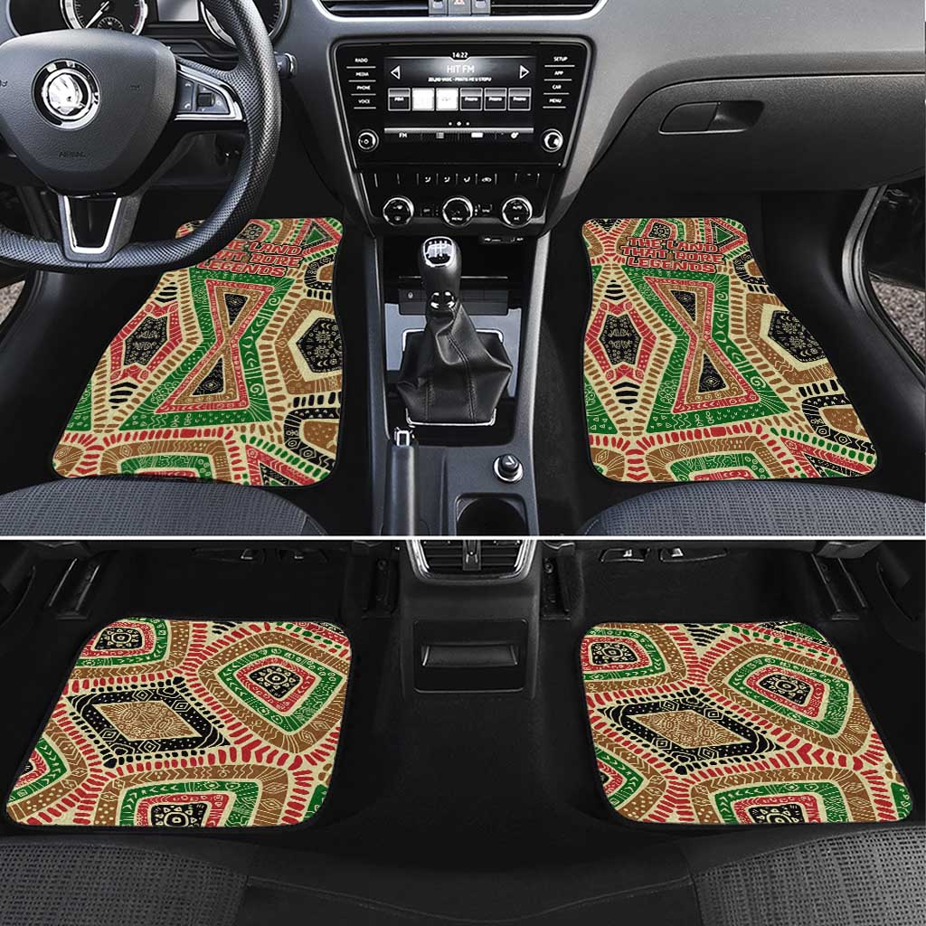 Darfur Sudan Car Mats Red Green Beige Tribal Pattern - African Pride