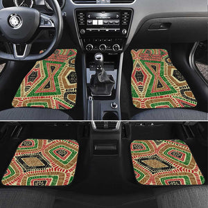 Darfur Sudan Car Mats Red Green Beige Tribal Pattern - African Pride