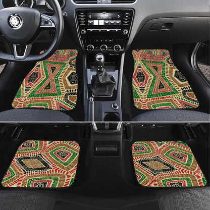 Darfur Sudan Car Mats Red Green Beige Tribal Pattern - African Pride