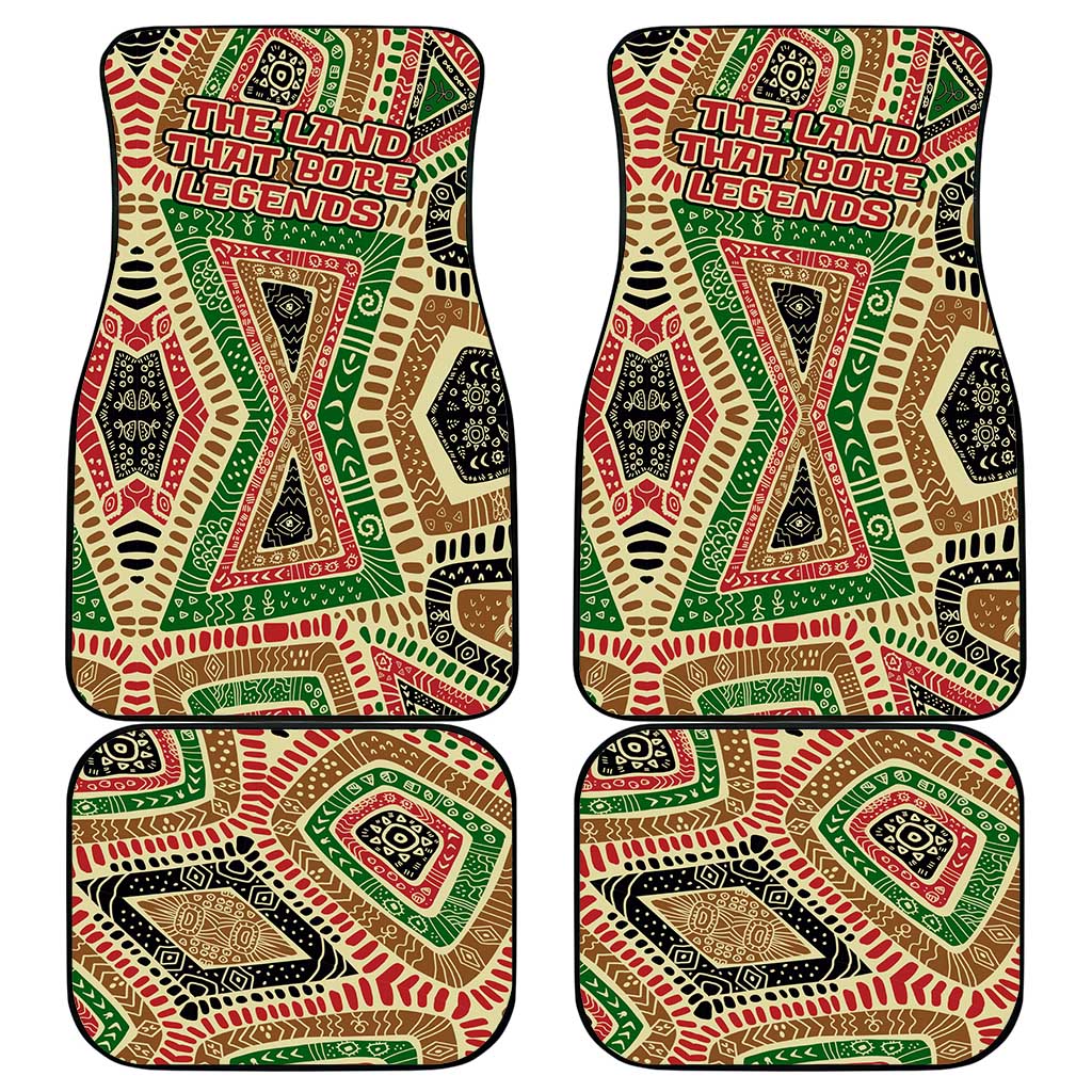 Darfur Sudan Car Mats Red Green Beige Tribal Pattern - African Pride
